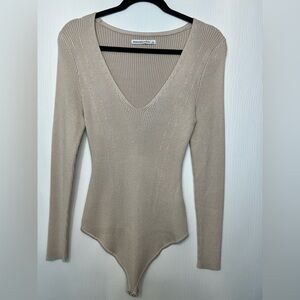 Abercrombie & Fitch Beige Sweater Bodysuit